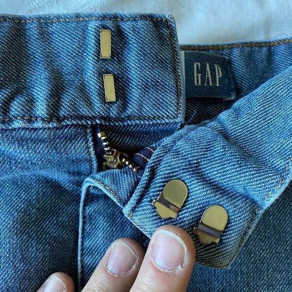 GAP Vintage Hip-Hugger Women's Blue Denim Jean Mini Skirt Stretch Size 8 - Picture 7 of 12